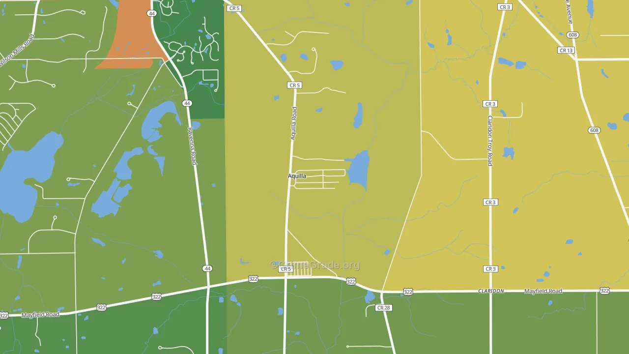 Aquilla, OH Map of Arson Rates