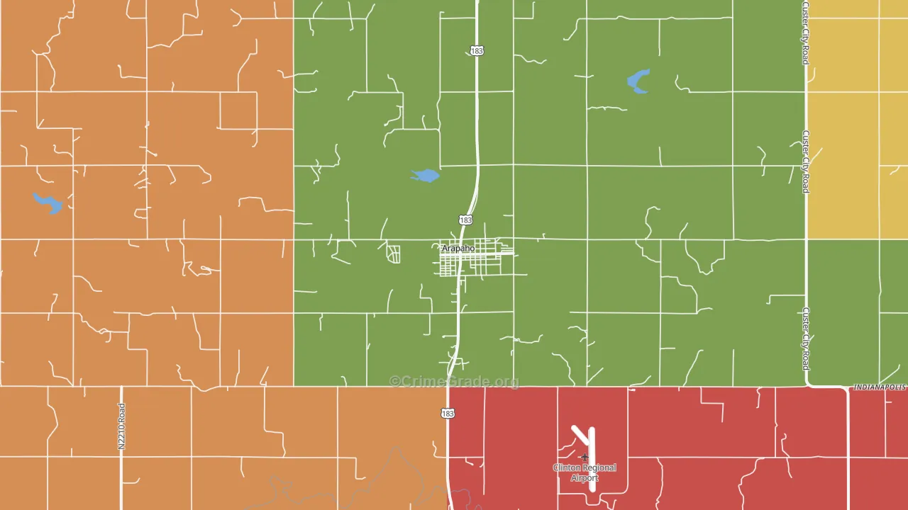 Arapaho, OK Map of Arson Rates
