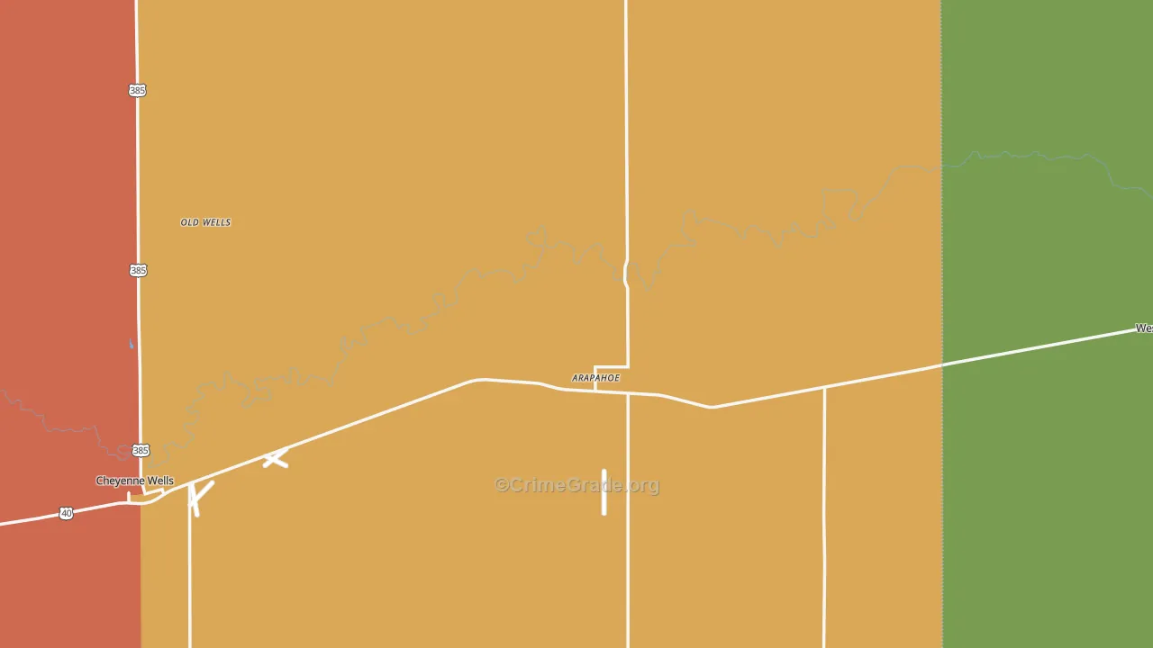 Arapahoe, CO Map of Arson Rates