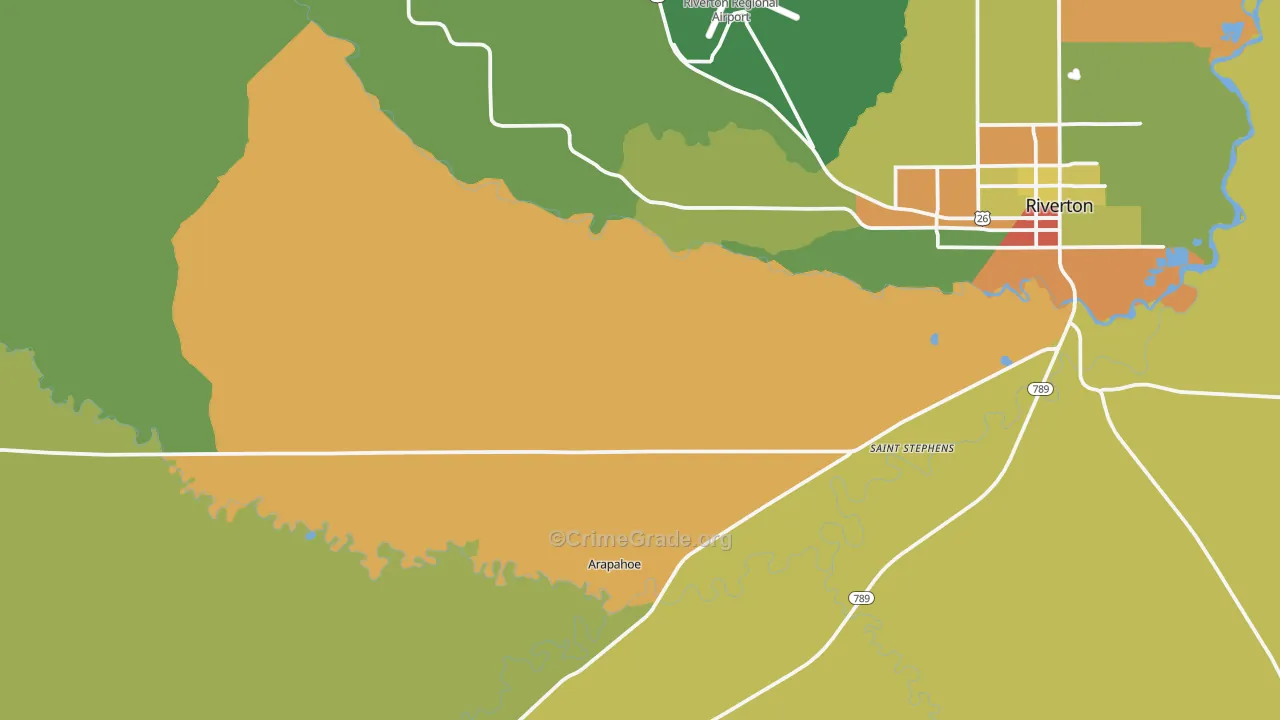 Arapahoe, WY Map of Arson Rates