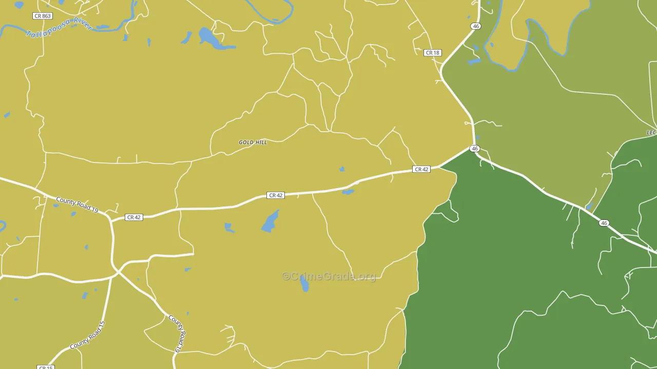 Arbacoochee, AL Map of Arson Rates