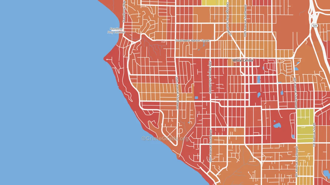 Arbor Heights, Seattle, WA Map of Arson Rates