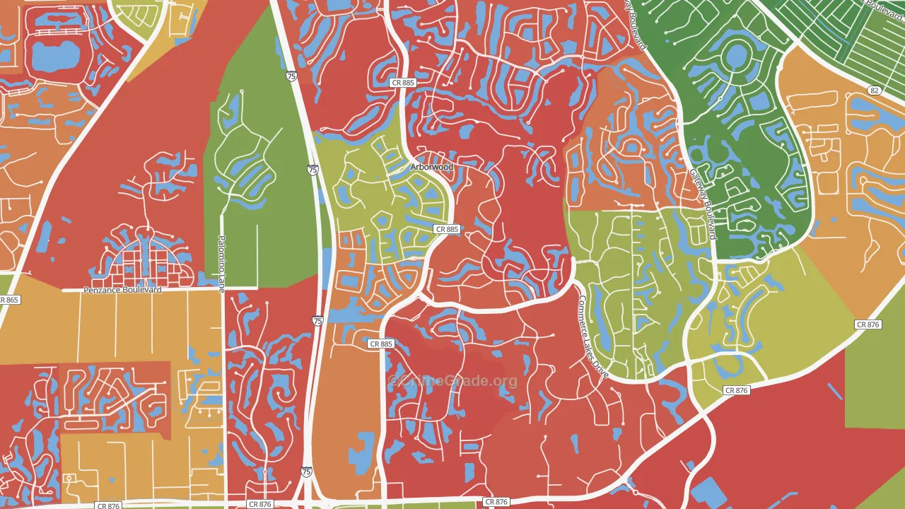 Arborwood, Fort Myers, FL Map of Arson Rates
