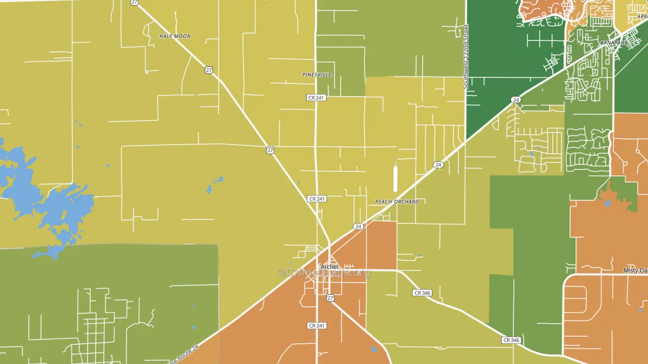 Archer, FL Map of Arson Rates
