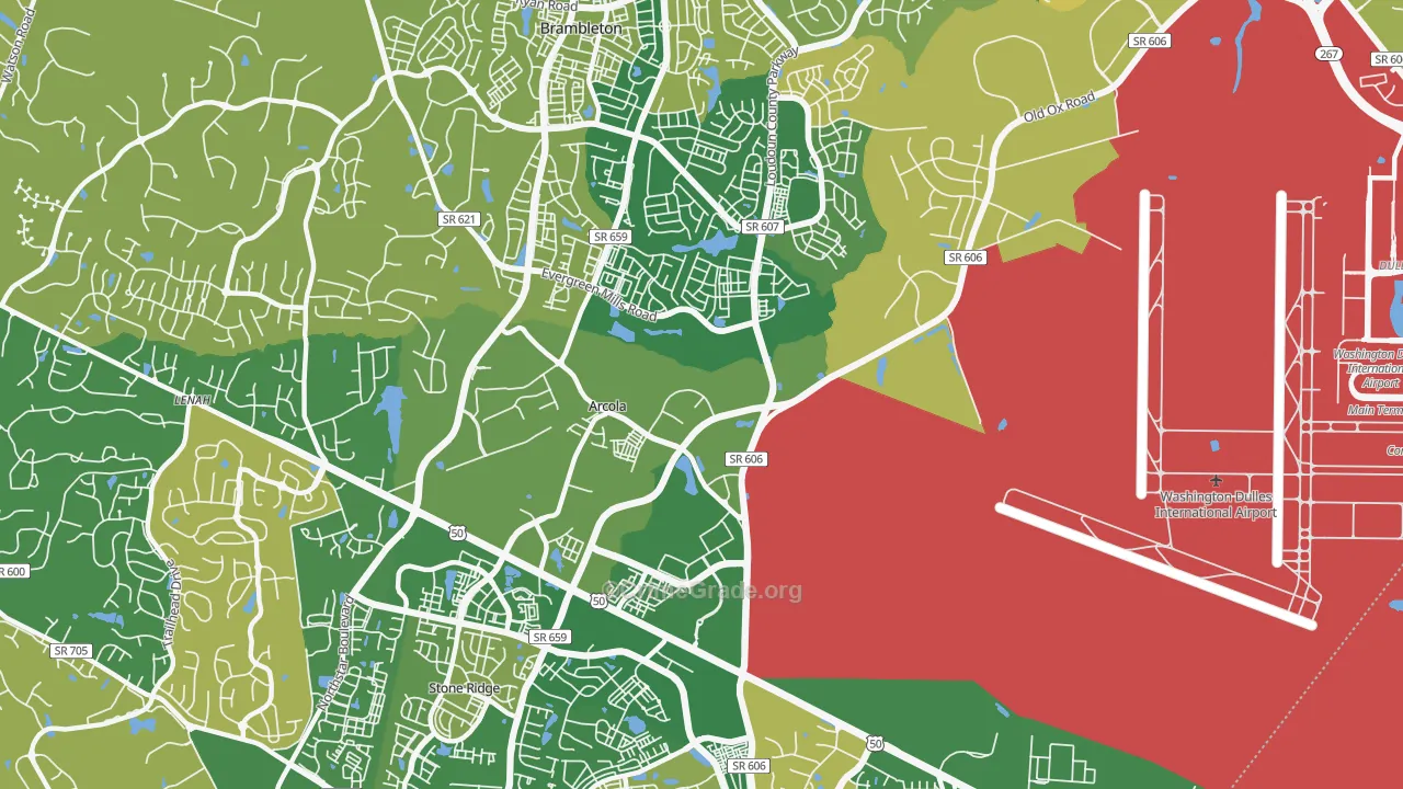 Arcola, VA Map of Arson Rates