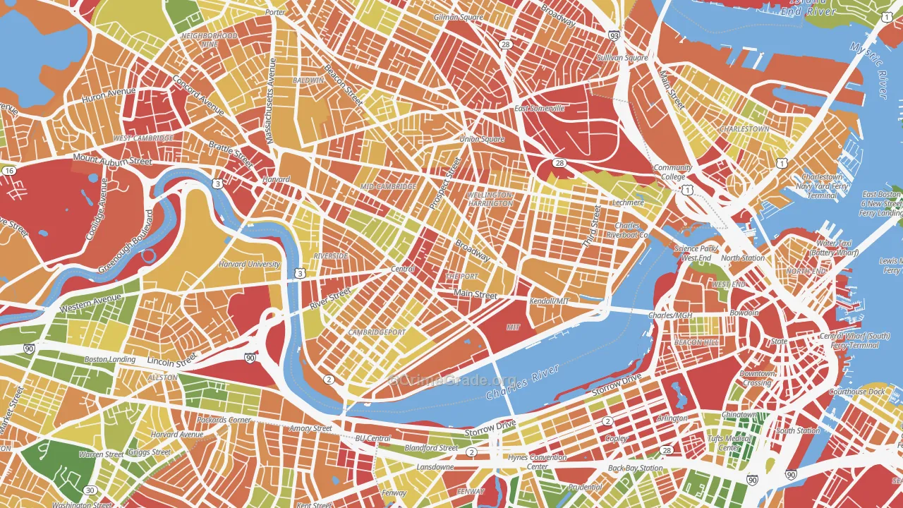 Area IV, Cambridge, MA Map of Arson Rates