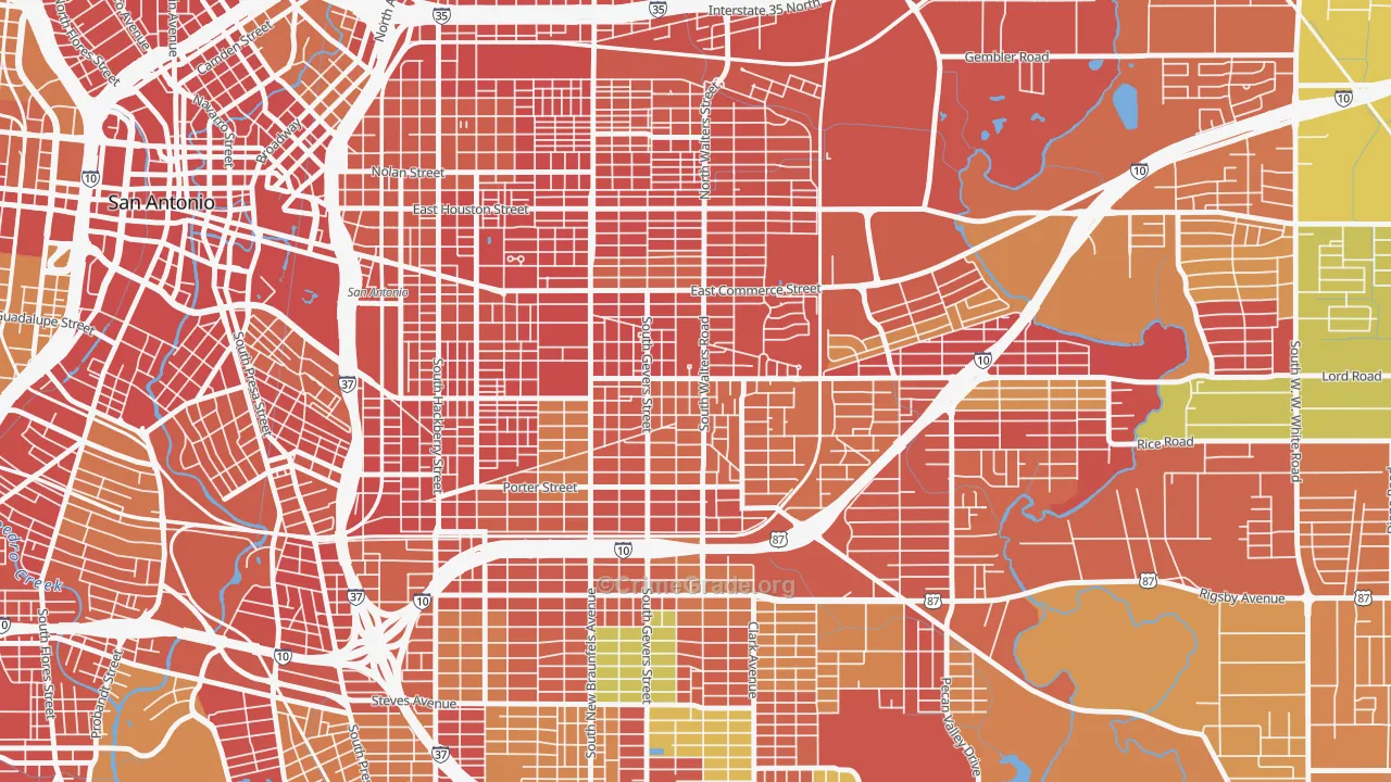 Arena District, San Antonio, TX Map of Arson Rates