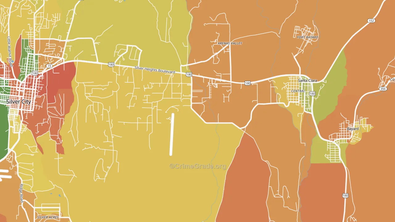 Arenas Valley, NM Map of Arson Rates