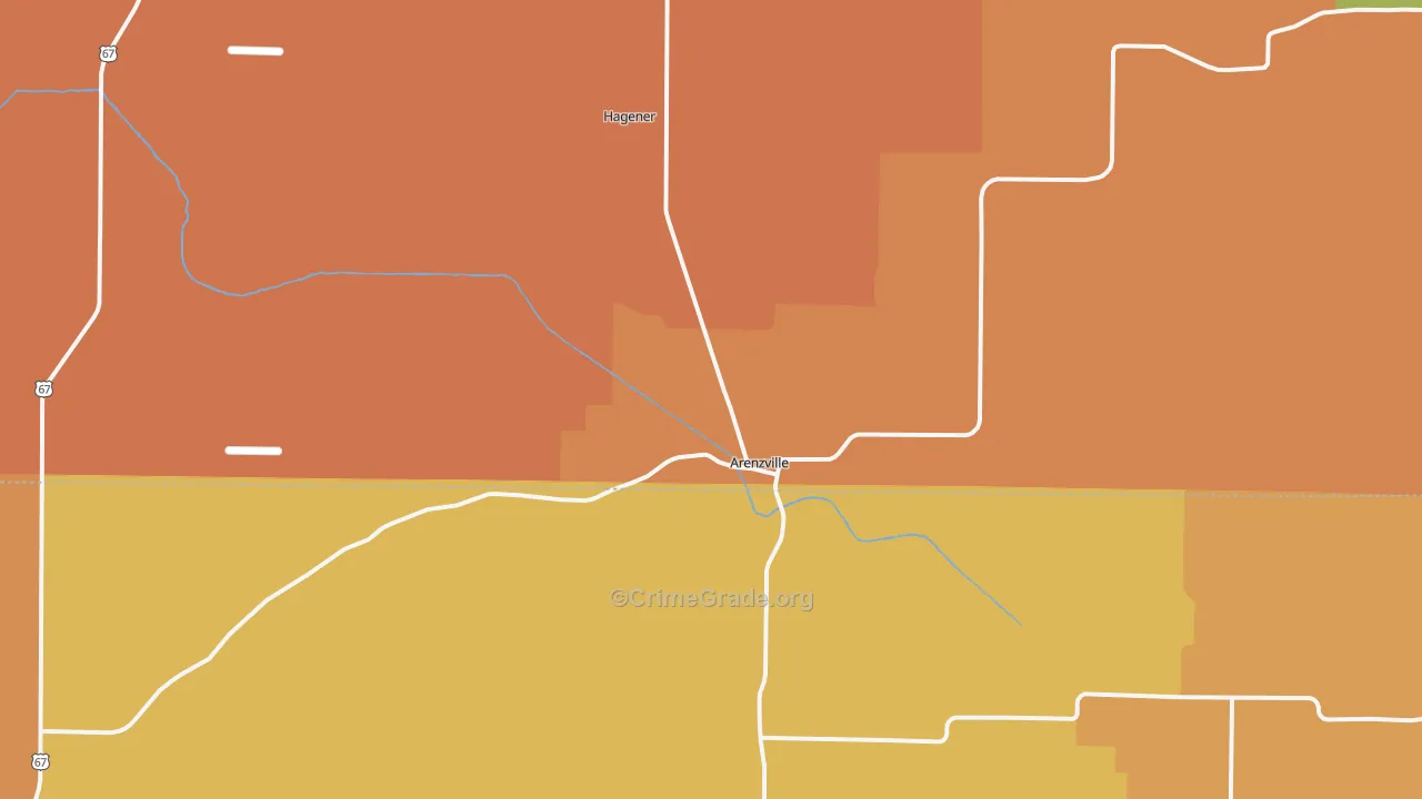Arenzville, IL Map of Arson Rates