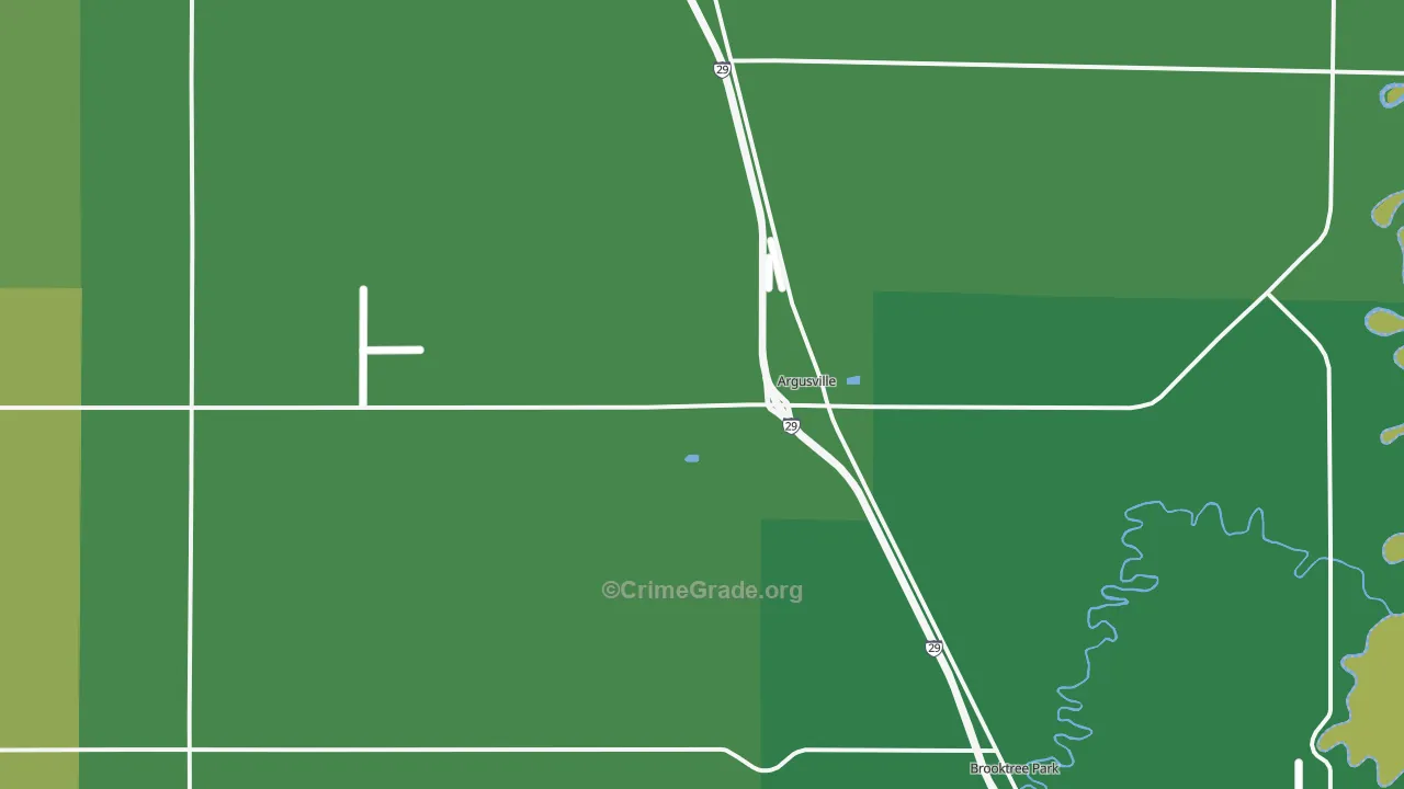 Argusville, ND Map of Arson Rates