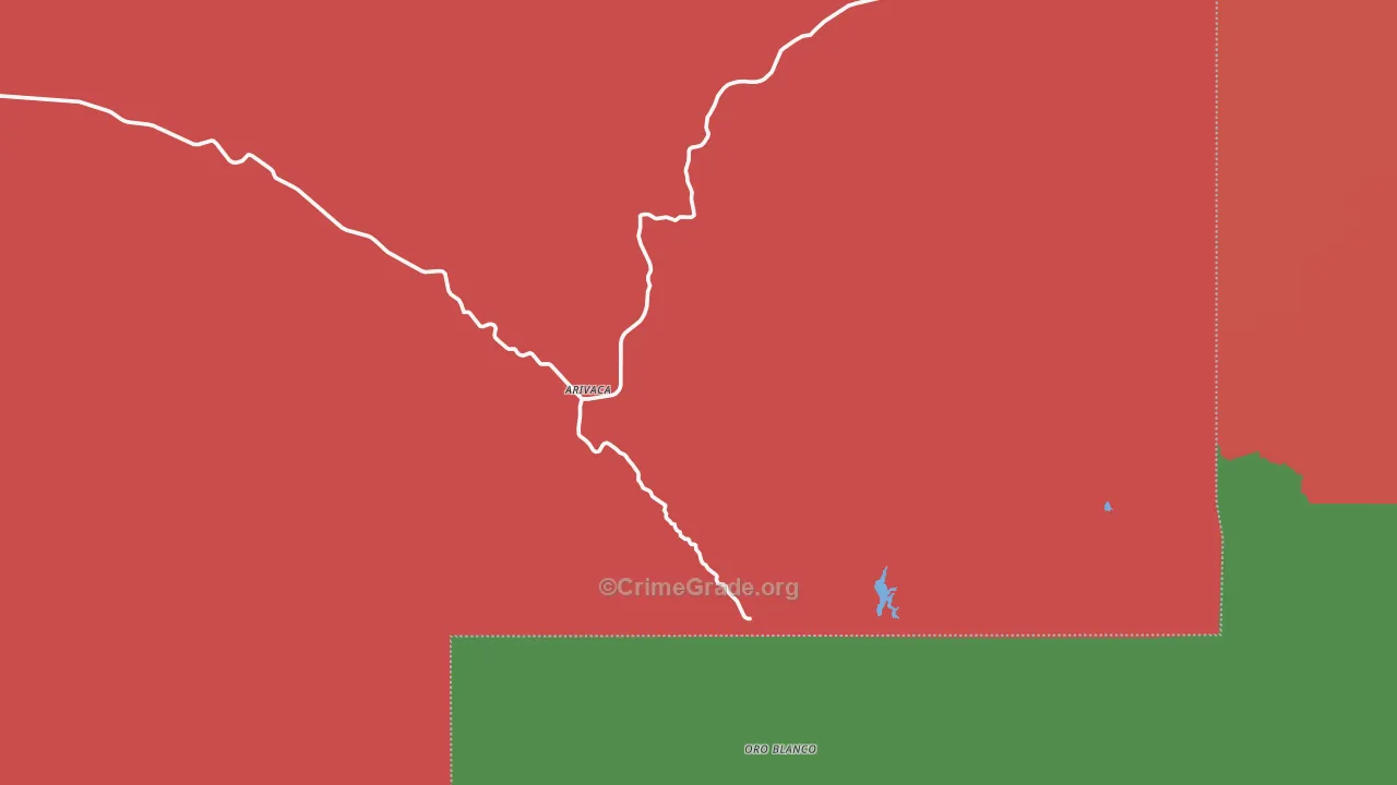 Arivaca, AZ Map of Arson Rates