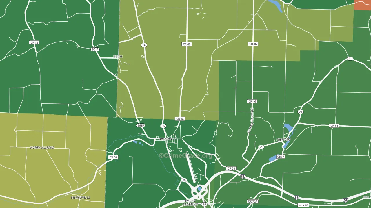 Arkport, NY Map of Arson Rates