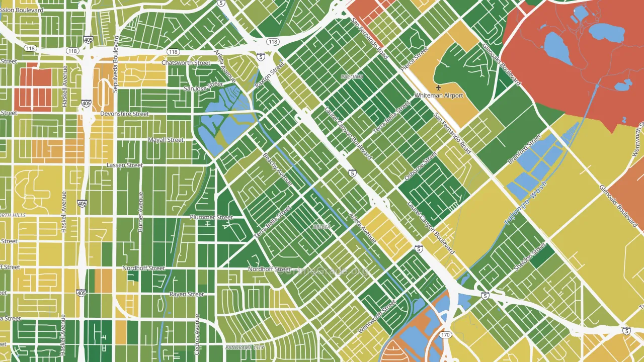 Arleta, Pacoima, CA Map of Arson Rates