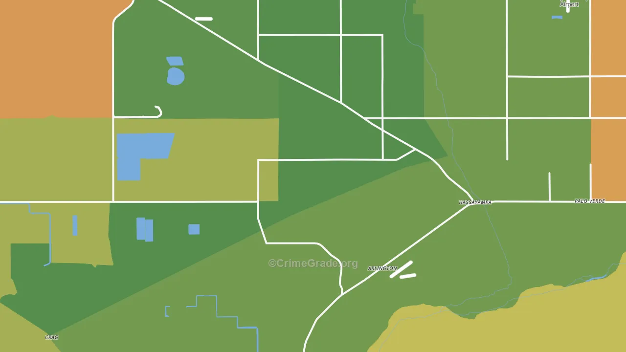 Arlington, AZ Map of Arson Rates