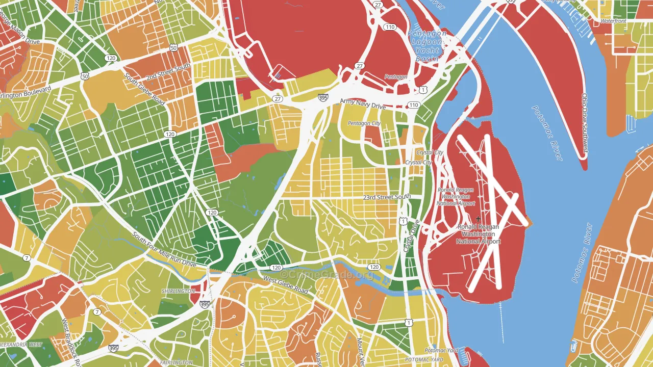 Arlington Ridge, Arlington, VA Map of Arson Rates