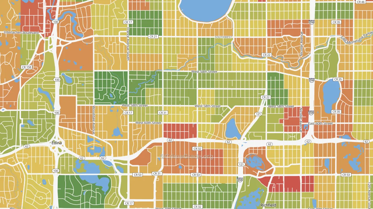 Armatage, Minneapolis, MN Map of Arson Rates