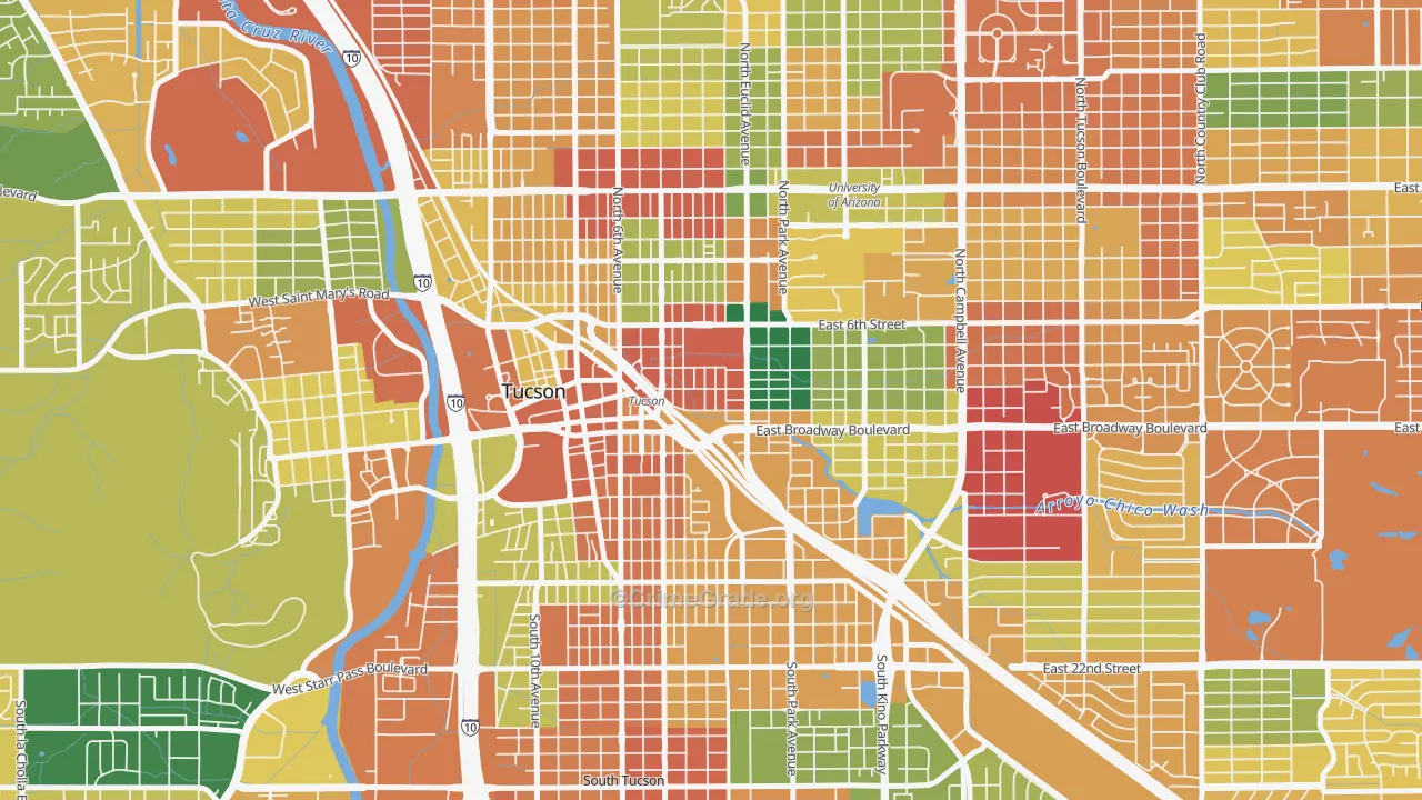 Armory Park, Tucson, AZ Map of Arson Rates