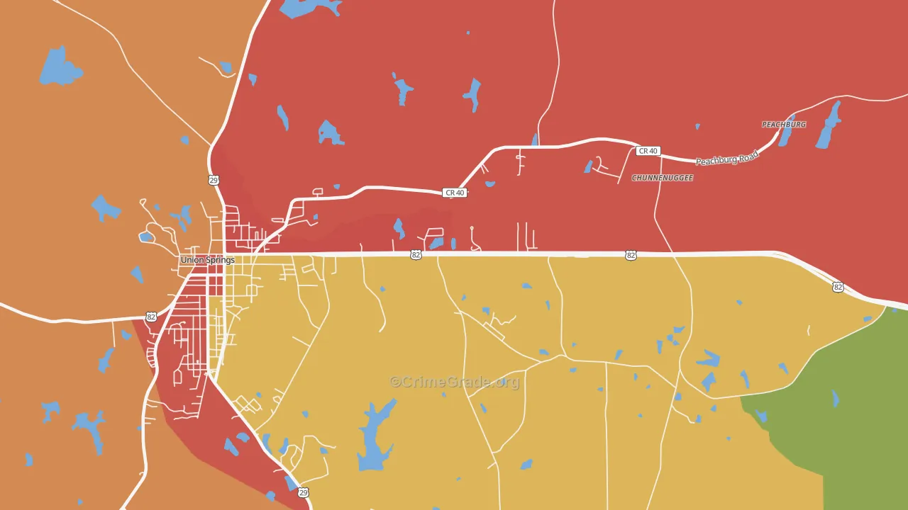 Armstrong, AL Map of Arson Rates