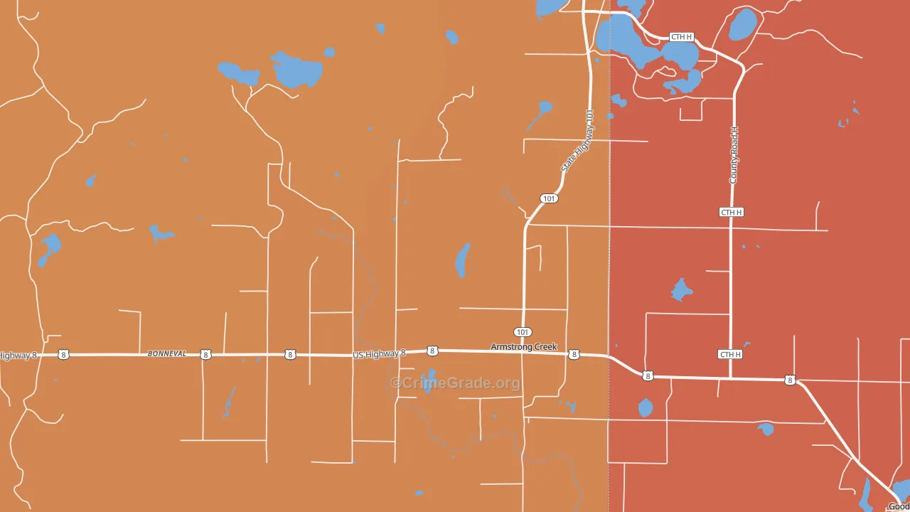 Armstrong Creek, WI Map of Arson Rates