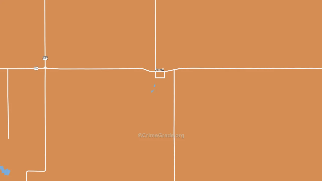 Arnett, OK Map of Arson Rates