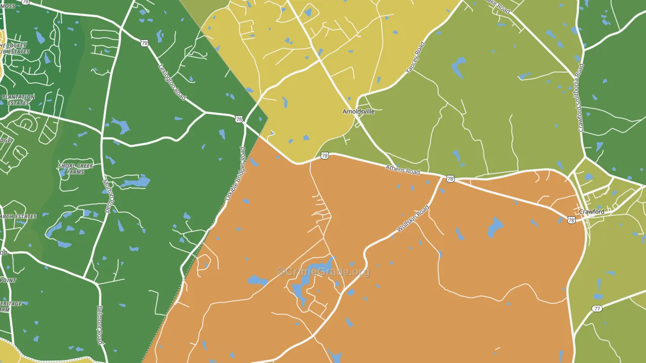 Arnoldsville, GA Map of Arson Rates