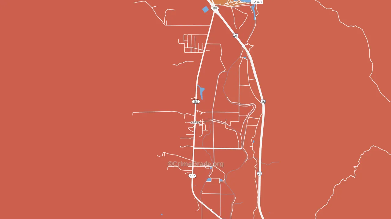 Arrey, NM Map of Arson Rates