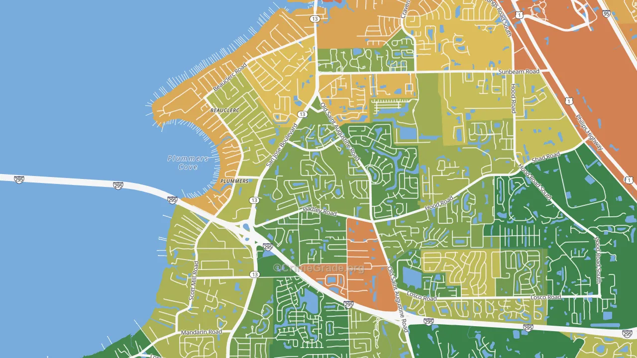 Arrowhead, Jacksonville, FL Map of Arson Rates