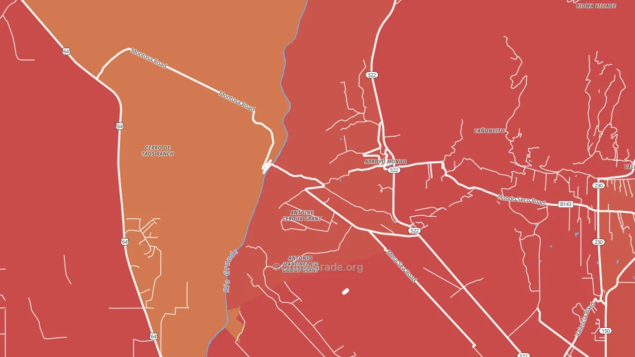 Arroyo Hondo, NM Map of Arson Rates