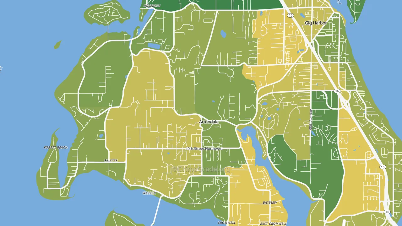 Artondale, WA Map of Arson Rates