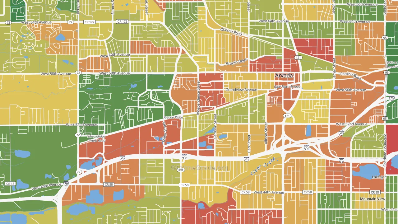 Arvada Plaza Area, Arvada, CO Map of Arson Rates