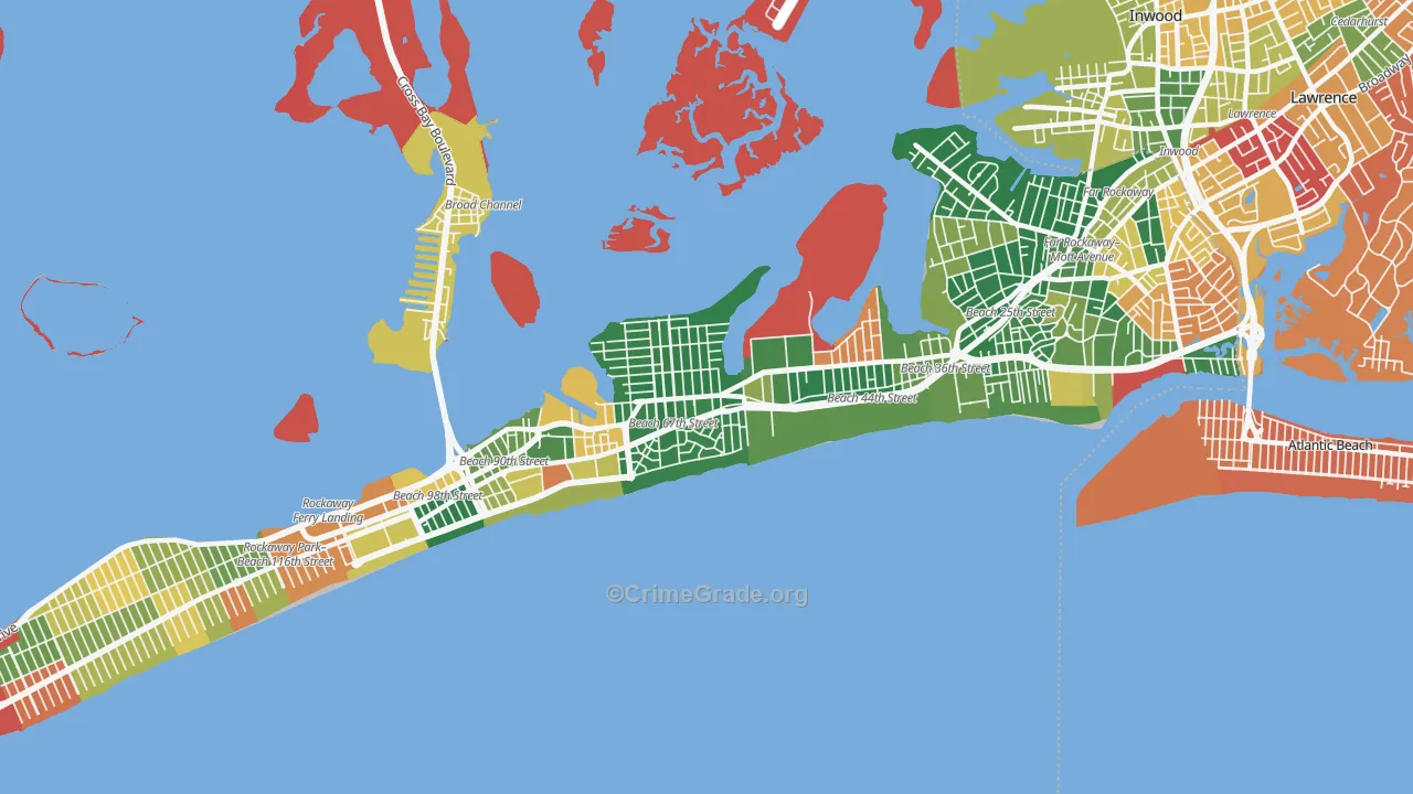 Arverne, Queens, NY Map of Arson Rates