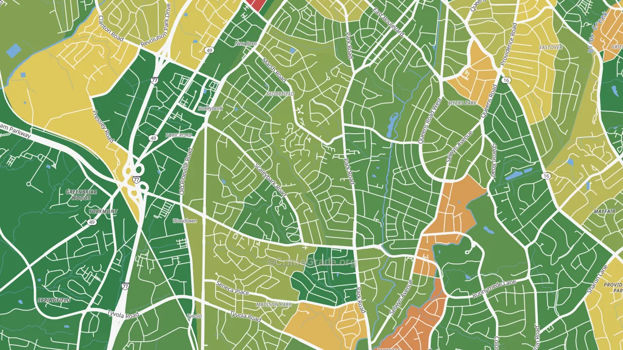 Ashbrook-Clawson Village, Charlotte, NC Map of Arson Rates
