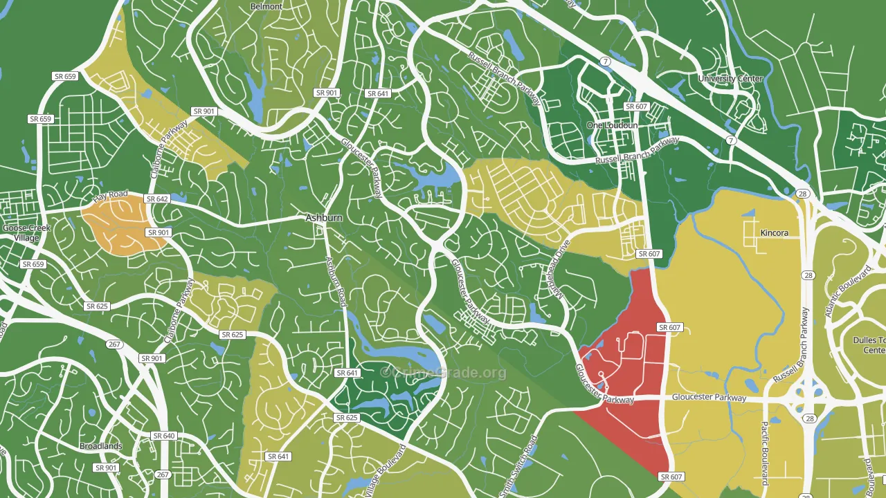 Ashburn Village, Ashburn, VA Map of Arson Rates