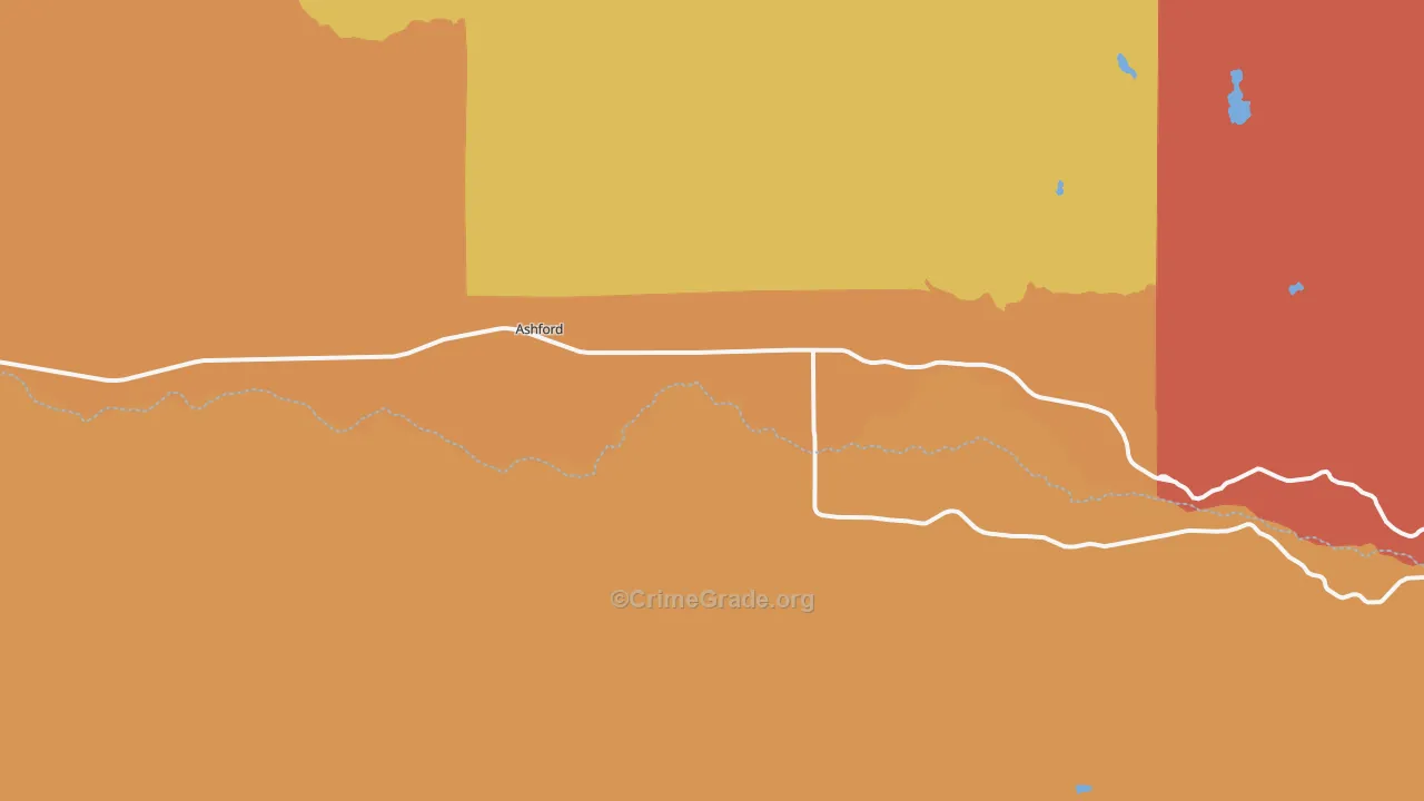Ashford, WA Map of Arson Rates