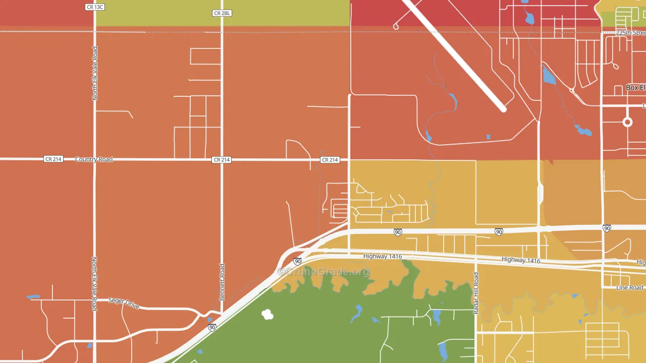 Ashland Heights, SD Map of Arson Rates