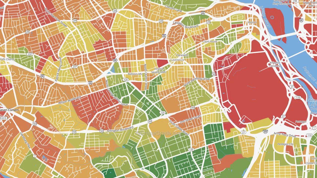 Ashton Heights, Arlington, VA Map of Arson Rates