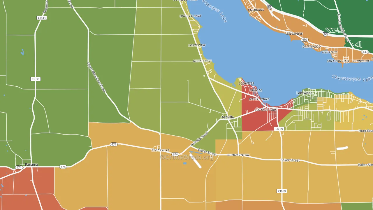 Ashville, NY Map of Arson Rates