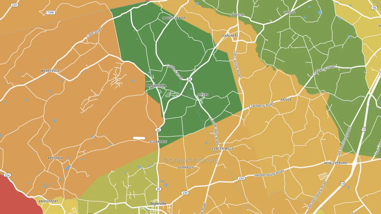Aspers, PA Map of Arson Rates