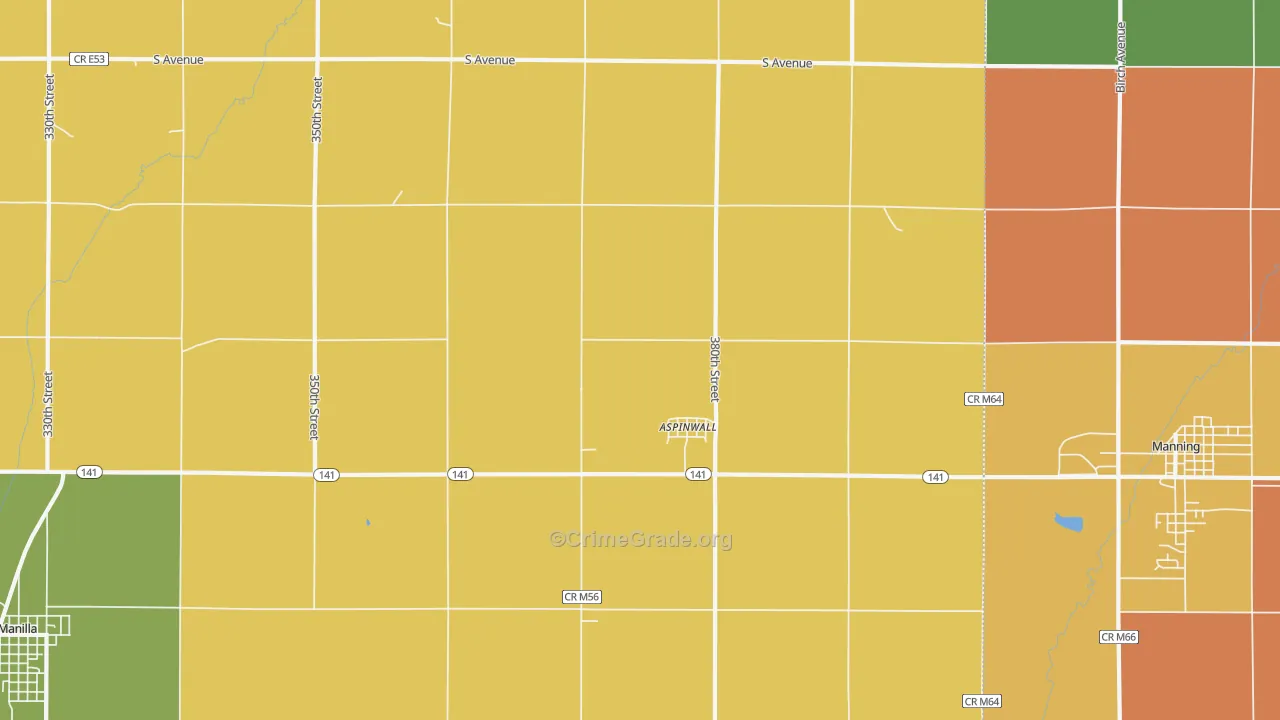 Aspinwall, IA Map of Arson Rates