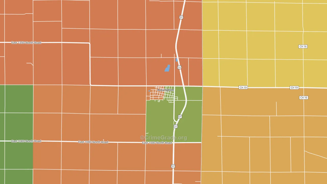 Assumption, IL Map of Arson Rates