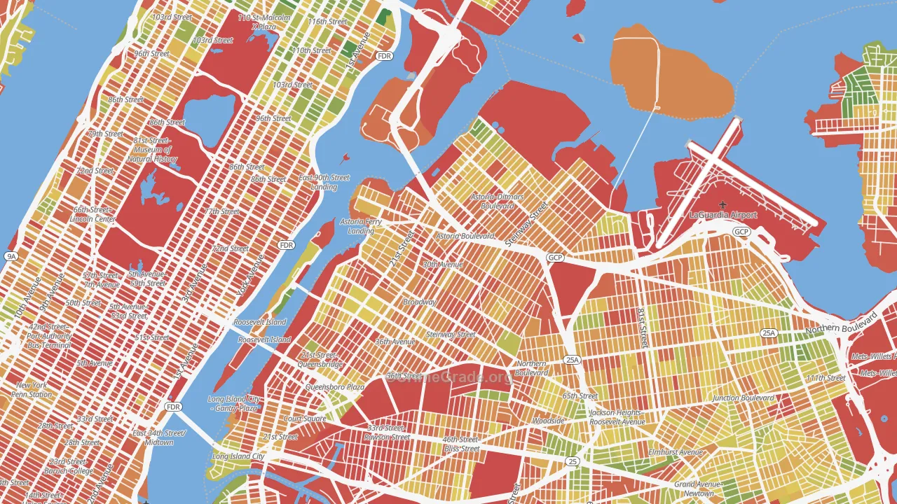 Astoria, Queens, NY Map of Arson Rates