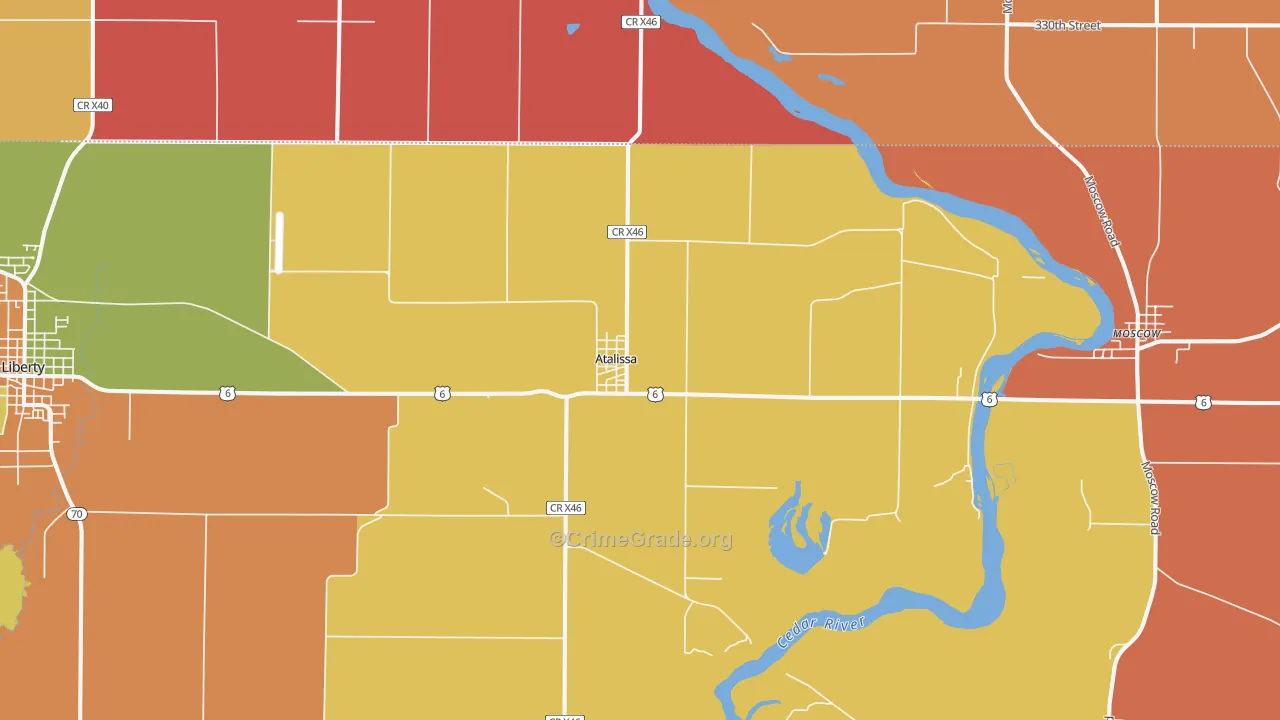 Atalissa, IA Map of Arson Rates