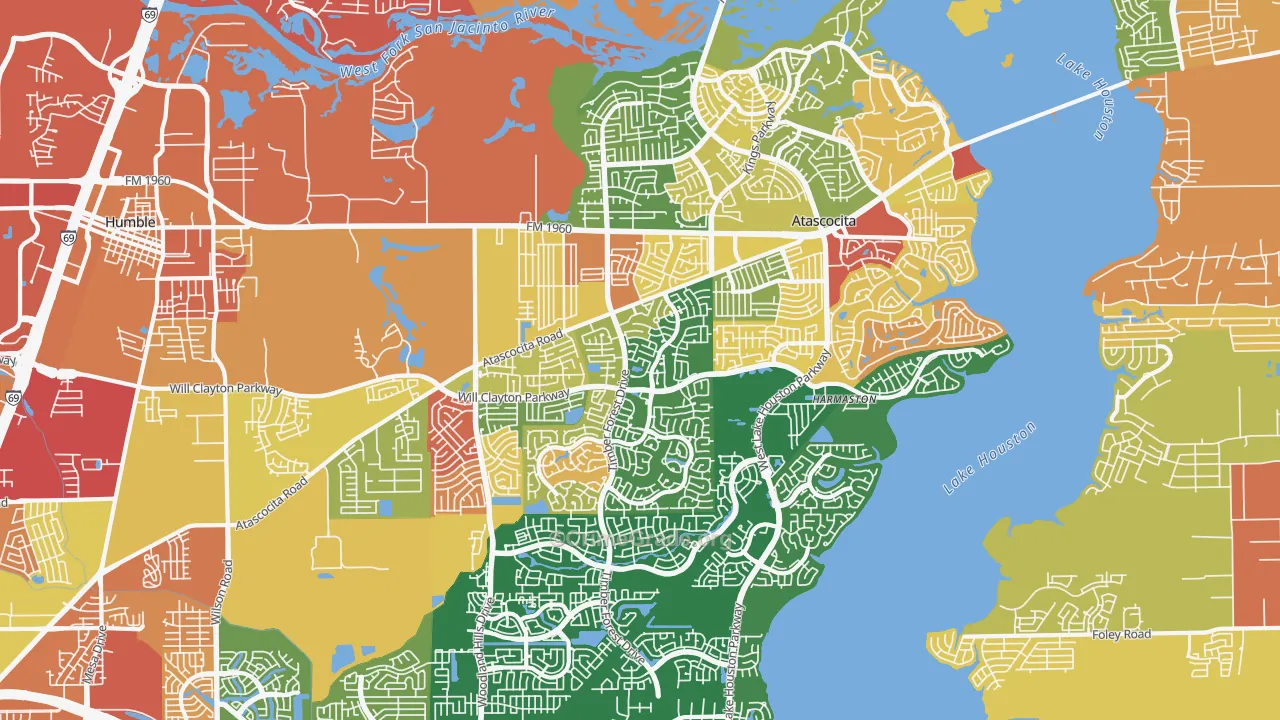 Atascocita, TX Map of Arson Rates
