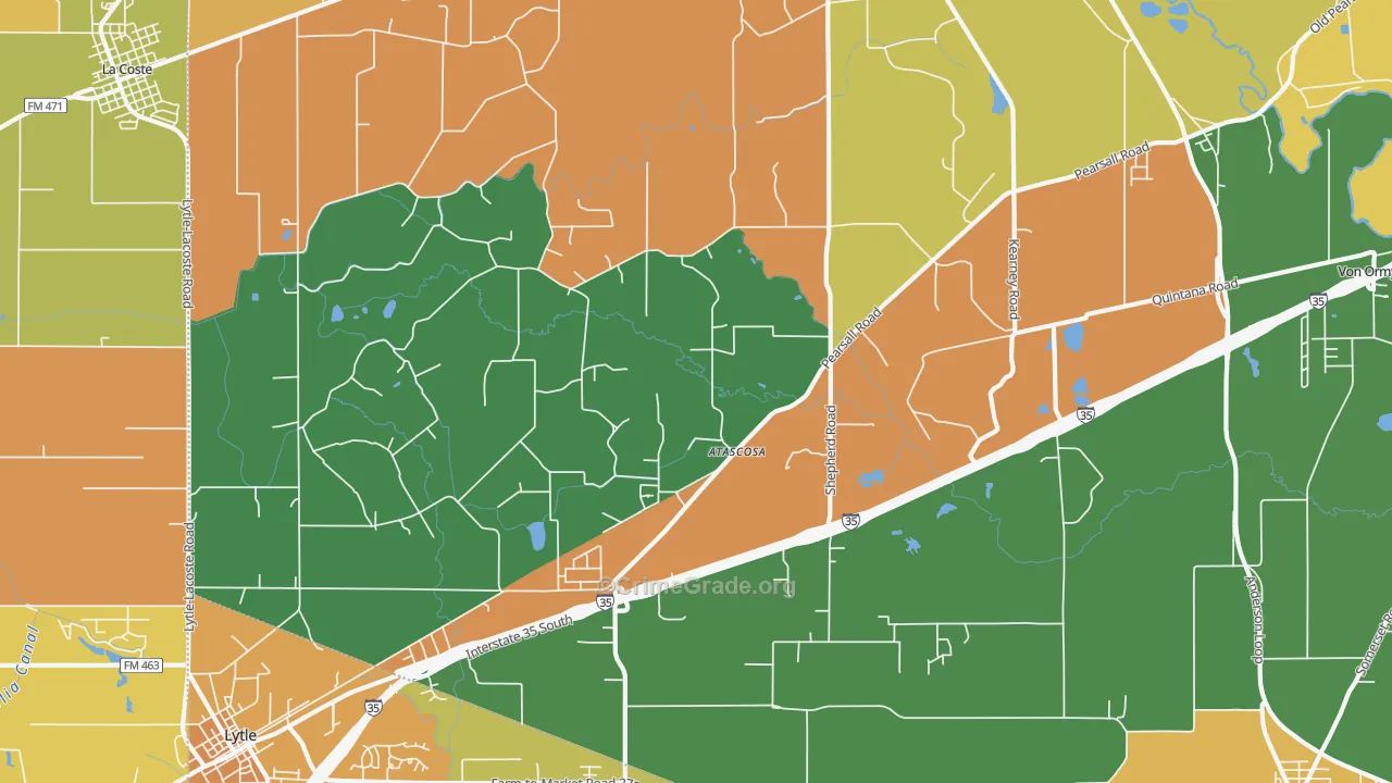 Atascosa, TX Map of Arson Rates