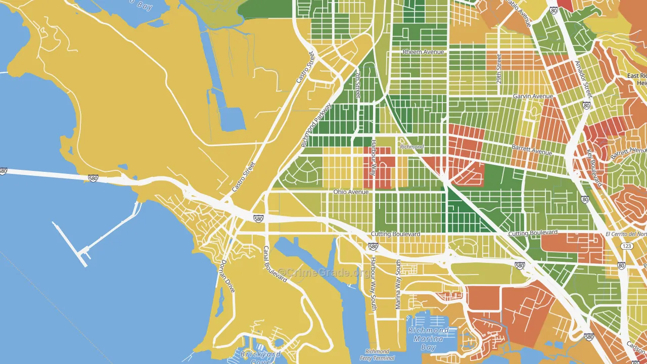Atchison Woods, Richmond, CA Map of Arson Rates