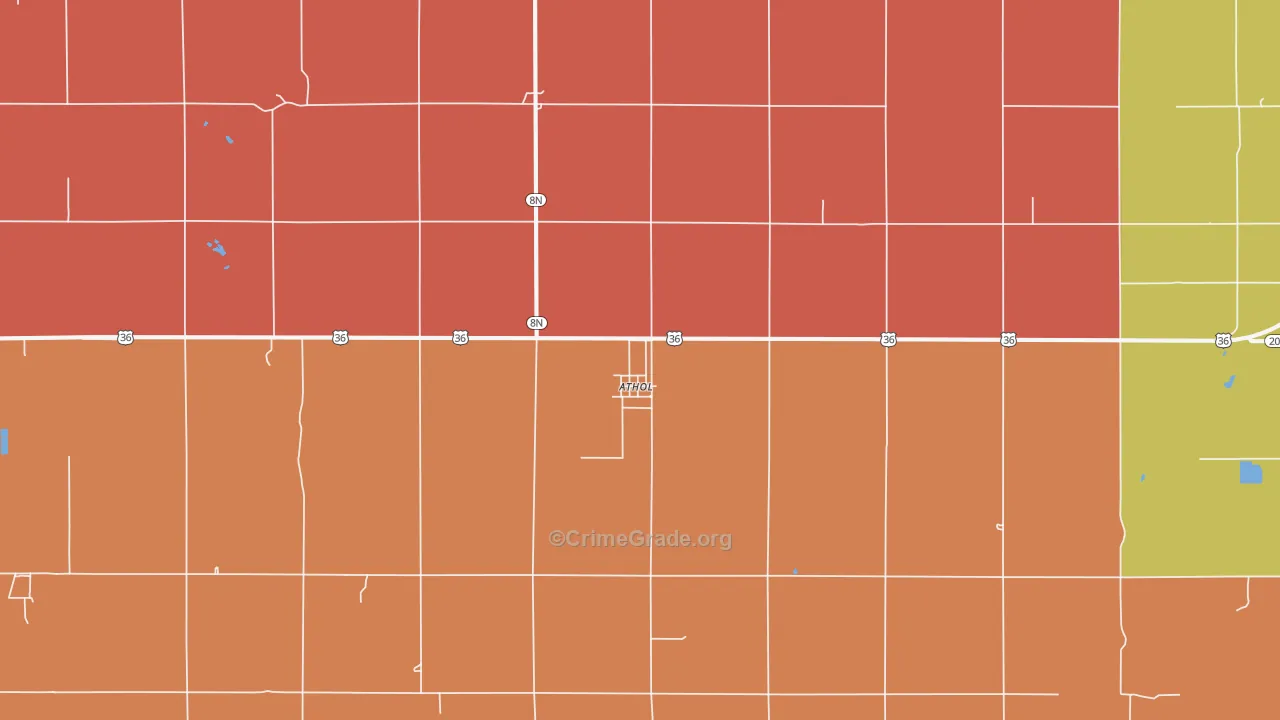Athol, KS Map of Arson Rates