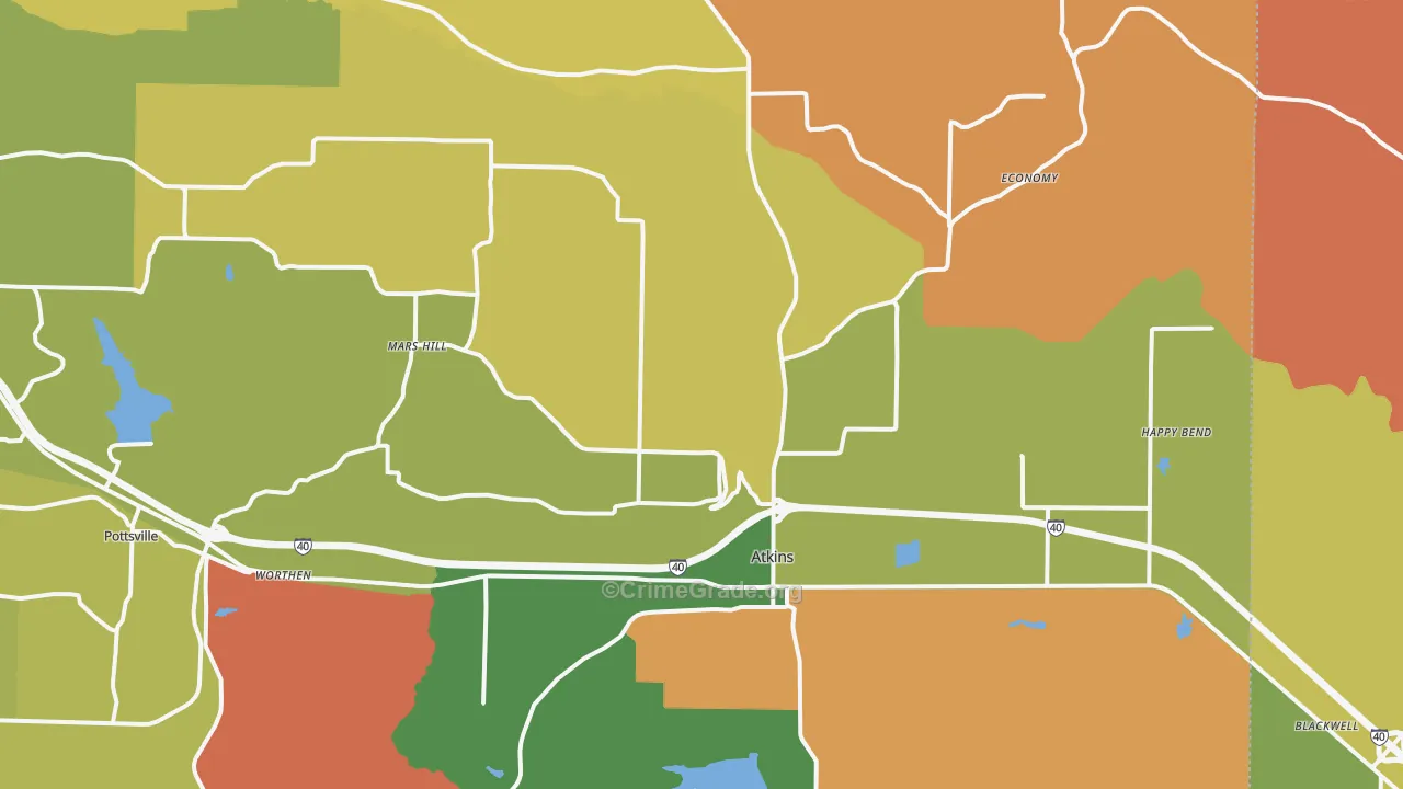 Atkins, AR Map of Arson Rates