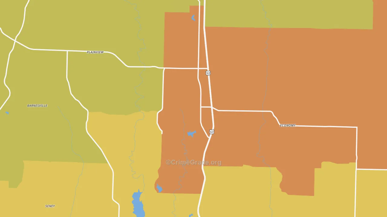 Atlanta, MO Map of Arson Rates