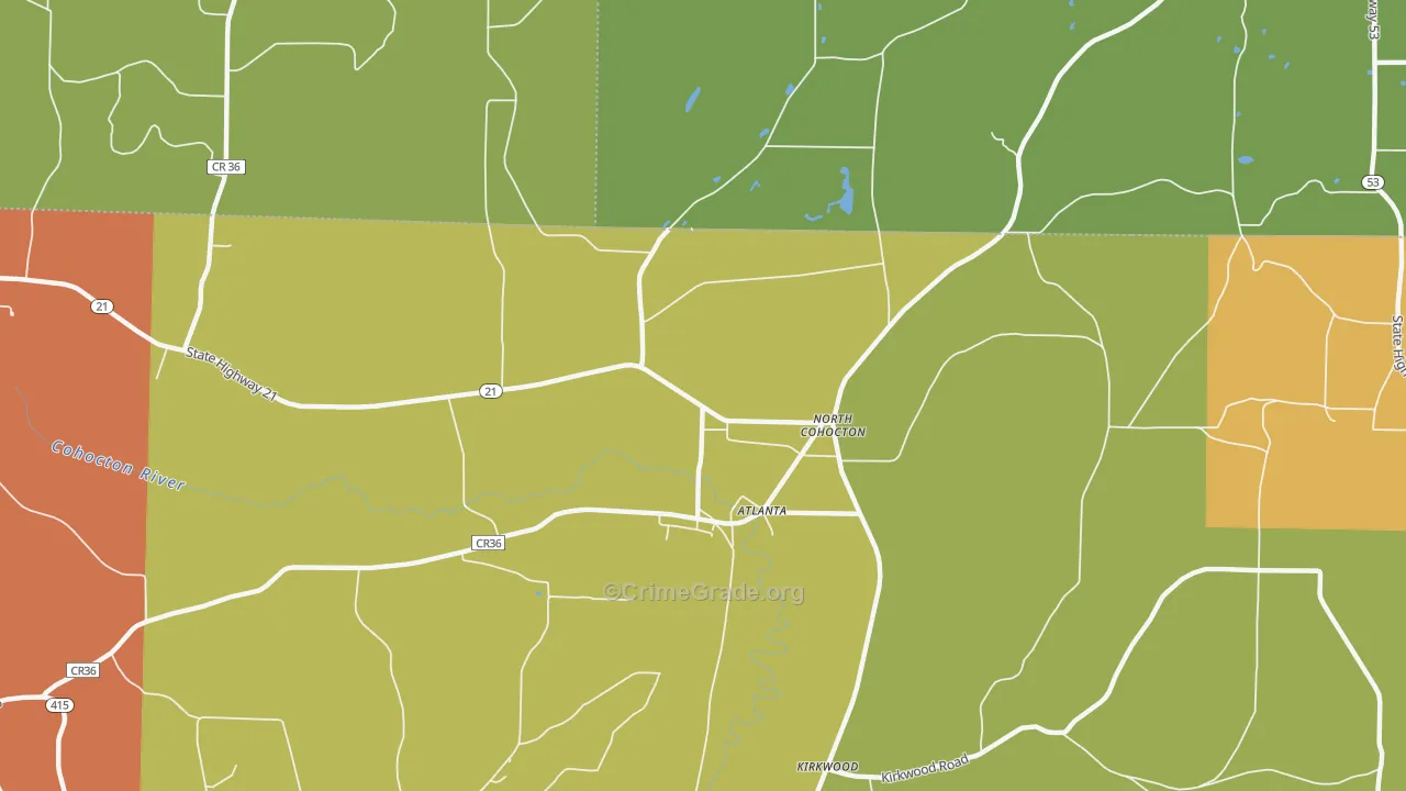 Atlanta, NY Map of Arson Rates