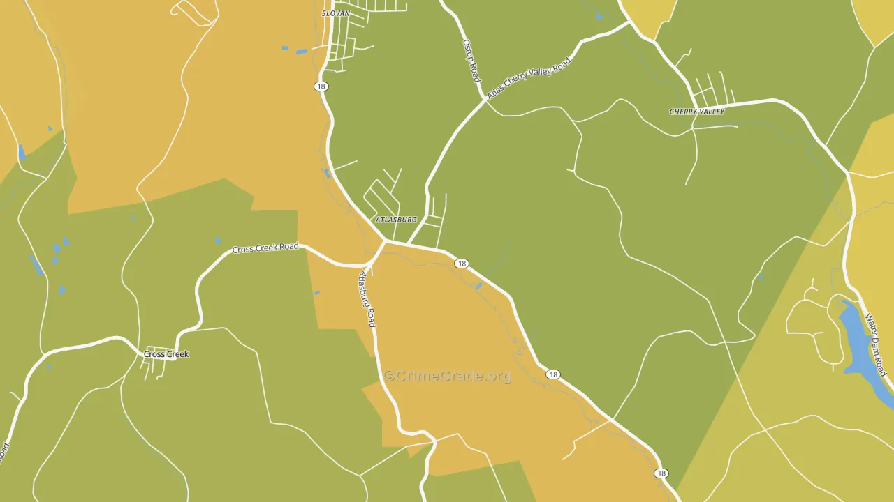 Atlasburg, PA Map of Arson Rates